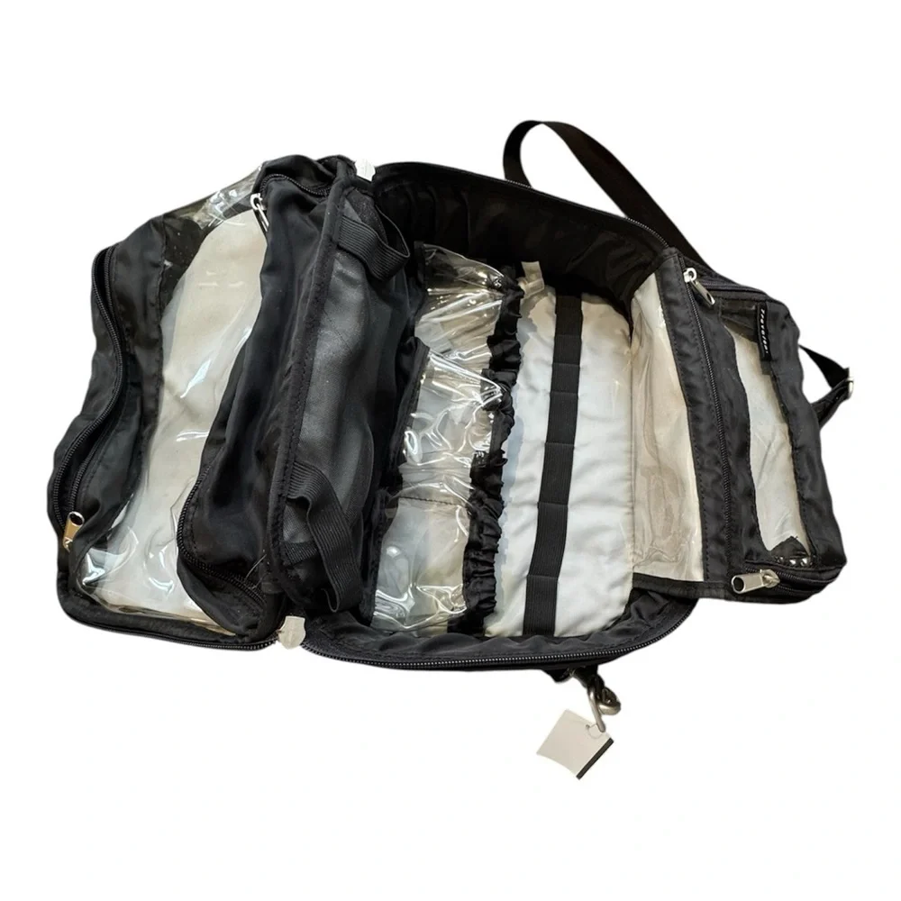 Travelon Black Hanging Toiletry Organizer Travel Bag Multi Pocket Cosmetic Kit